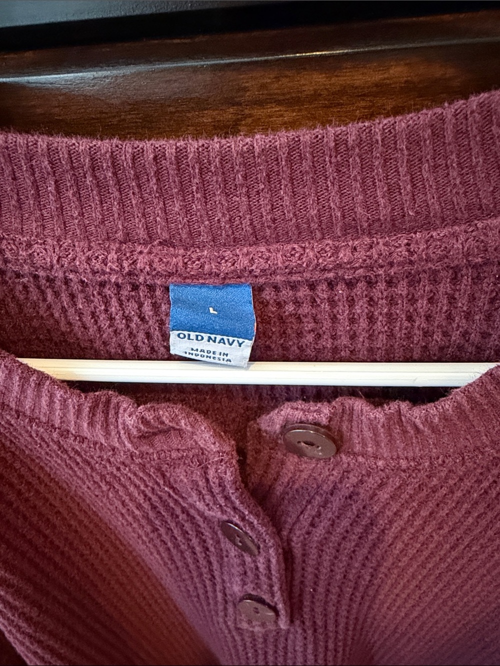 Old Navy Waffle Henley Shirt - Picture 2 of 3